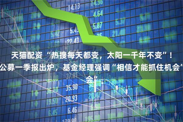 天猫配资 “热搜每天都变,太阳一千年不变”!公募一季报出炉,基金经理强调“相信才能抓住机会”